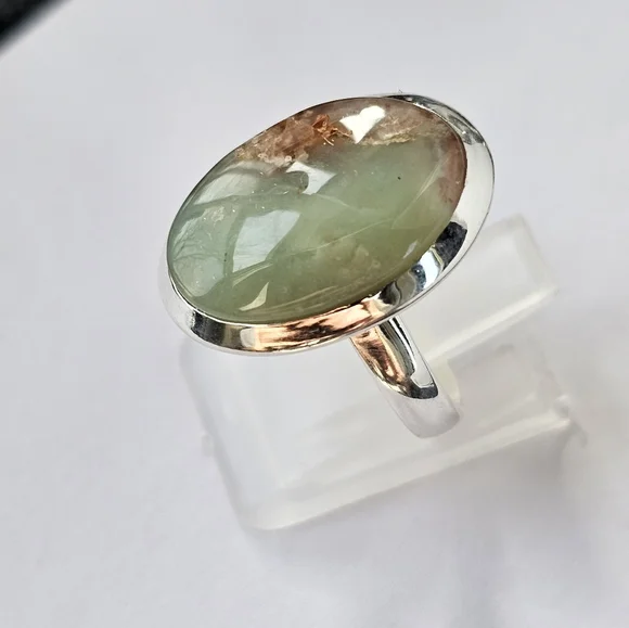 Genuine Aqua Crysoprase in Sterling Silver Sz 7! - Picture 4 of 5